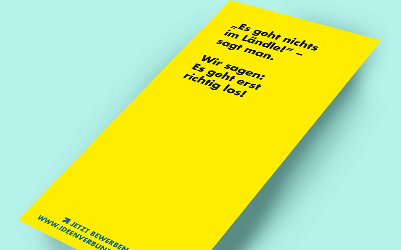 Flyer Titelseite für Ideen. Fördern. Gestalten.