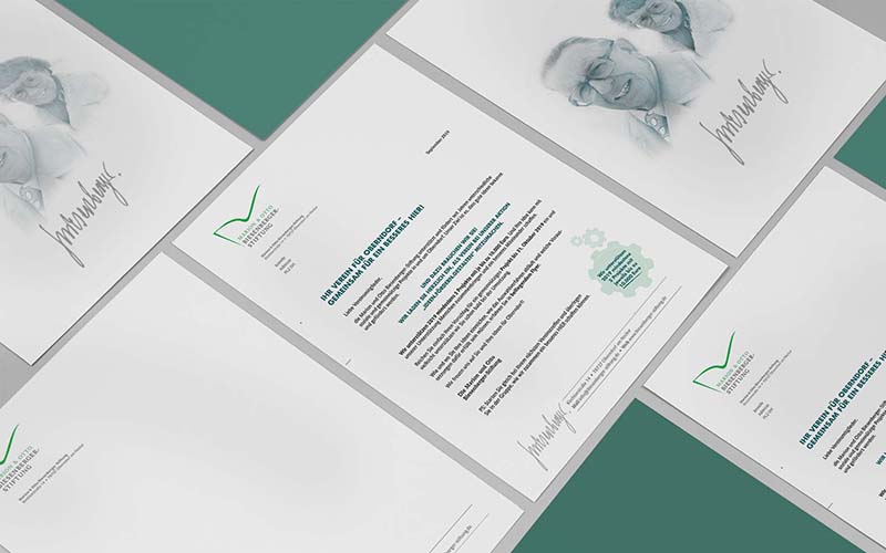 Gestaltung Briefpapier für Marion und Otto Biesenberger-Stiftung