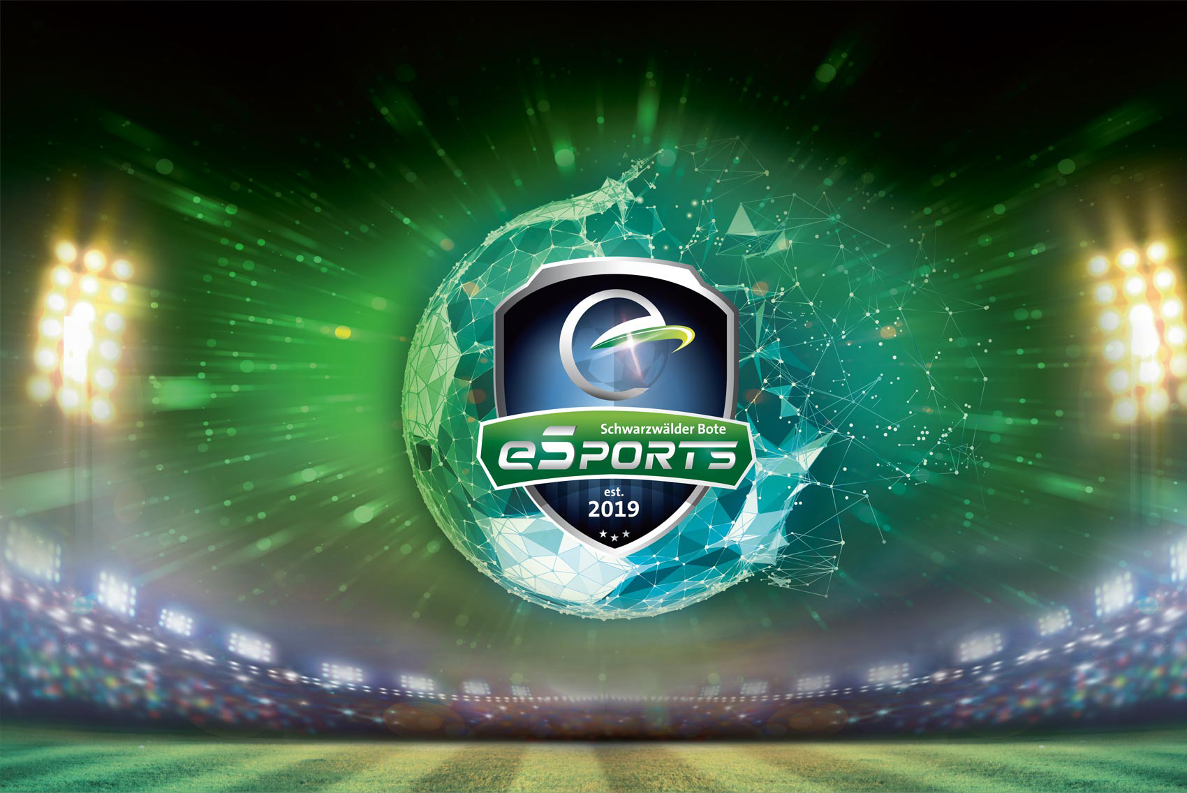 Keyvisual der Veranstaltung eSports auf einer Messewand