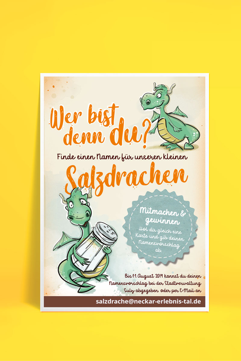 Plakat Namenswettbewerb Salzdrache Formschön GmbH Plakat Namenswettbewerb Salzdrache